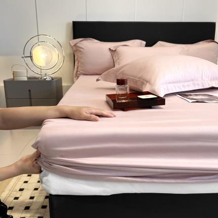 91家纺网 家纺一手货源 找家纺 秀色50支贡缎床笠单件全棉纯棉床罩三件套防滑床单床垫套罩床套梦易-香芋紫