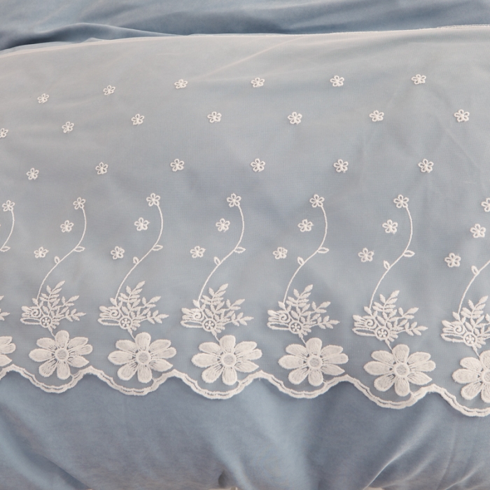 91家纺网 家纺一手货源 找家纺 恋尚 2023新款蜜桃棉夹棉床裙款四件套 花婷-  兰灰