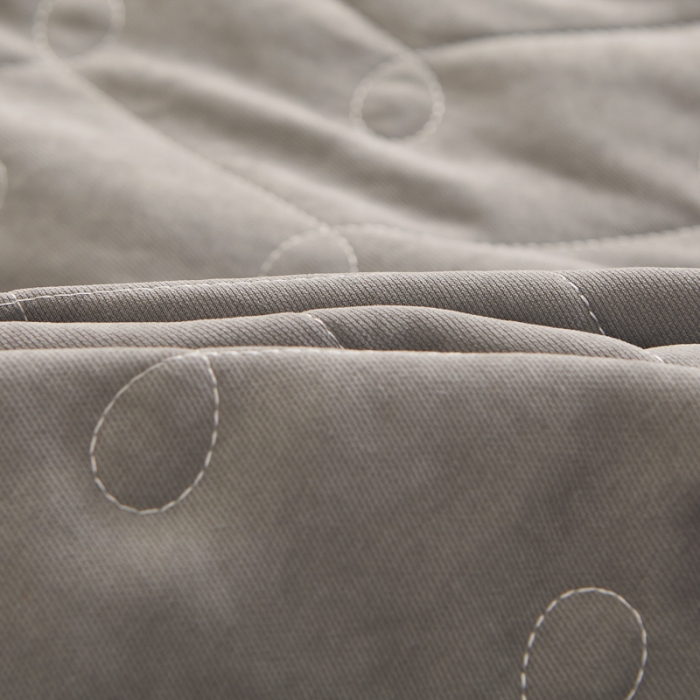 91家纺网 家纺一手货源 找家纺 恋尚 2023新款蜜桃棉夹棉床裙款四件套 花婷-灰色