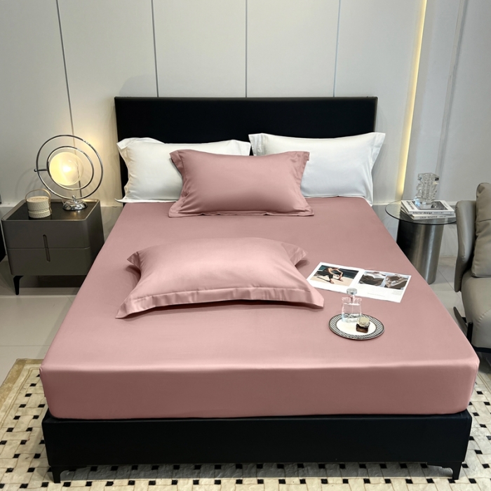 91家纺网 家纺一手货源 找家纺 秀色50支贡缎床笠单件全棉纯棉床罩三件套防滑床单床垫套罩床套梦易-琳蕴储