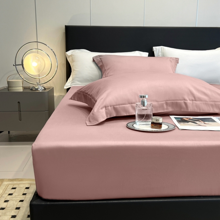 91家纺网 家纺一手货源 找家纺 秀色50支贡缎床笠单件全棉纯棉床罩三件套防滑床单床垫套罩床套梦易-琳蕴储