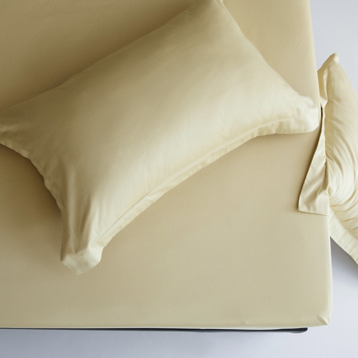 91家纺网 家纺一手货源 找家纺 秀色50支贡缎床笠单件全棉纯棉床罩三件套防滑床单床垫套罩床套梦易-奶茶米