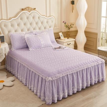 91家纺网 家纺一手货源 找家纺 （总）恋尚 2023新款蜜桃棉夹棉床裙款三件套