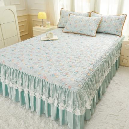 91家纺网 家纺一手货源 找家纺 （总）恋尚 2024新款加厚夹棉床裙款0.5乳胶凉席三件套