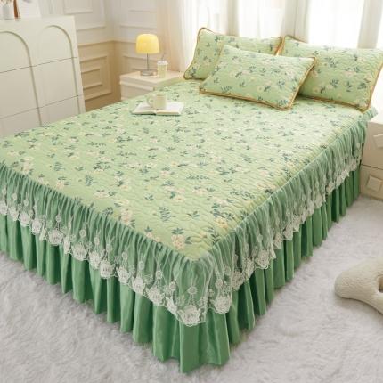 91家纺网 家纺一手货源 找家纺 （总）恋尚 2024新款加厚夹棉床裙款0.5乳胶凉席三件套