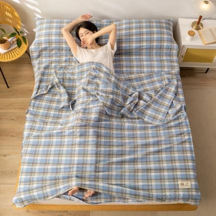 91家纺网 家纺一手货源 找家纺 恋人优选 2023新款A类全棉纯棉色织水洗棉睡袋 莫妮兰