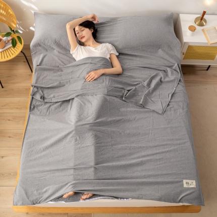 91家纺网 家纺一手货源 找家纺 恋人优选 2023新款A类全棉纯棉色织水洗棉睡袋 浅灰