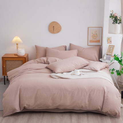 91家纺网 家纺一手货源 找家纺 （总）千姿梦 全棉色织水洗无印学生三件套纯棉单品床单被套床笠良品四件套