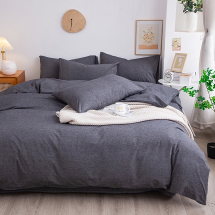 91家纺网 家纺一手货源 找家纺 （总）千姿梦 全棉色织水洗无印学生三件套纯棉单品床单被套床笠良品四件套