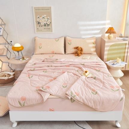 91家纺网 家纺一手货源 找家纺 推推 2025新款 凉感丝夏被 郁金香