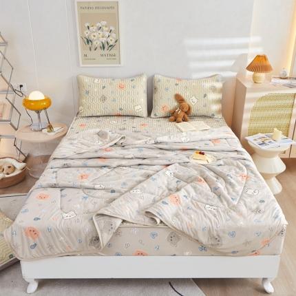 91家纺网 家纺一手货源 找家纺 推推 2025新款 凉感丝夏被 快乐小熊