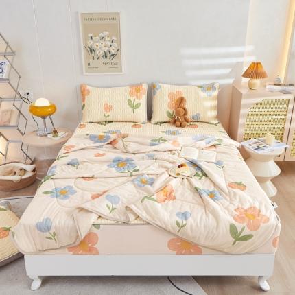 91家纺网 家纺一手货源 找家纺 推推 2025新款 凉感丝夏被 向阳花开