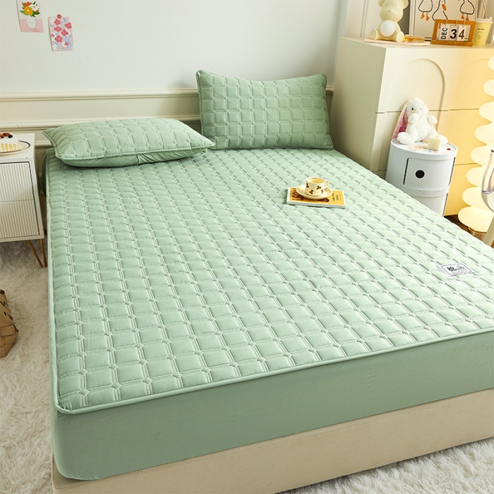 91家纺网 家纺一手货源 找家纺 （总）给笠 2024新款全棉方格大豆夹棉床笠