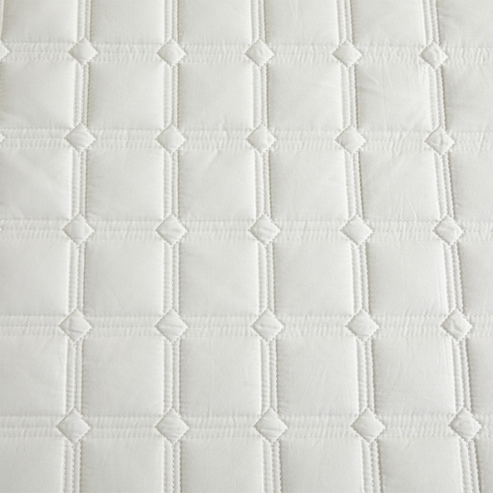 91家纺网 家纺一手货源 找家纺 给笠 2024新款全棉方格大豆夹棉床笠 全棉方格-淡雅白