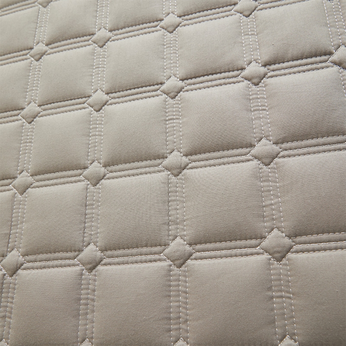 91家纺网 家纺一手货源 找家纺 给笠 2024新款全棉方格大豆夹棉床笠 全棉方格-雅灰