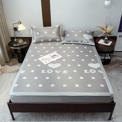 91家纺网 家纺一手货源 找家纺 摩妮卡 2025新款高密碳光冰丝凉席床笠款 爱伦-灰