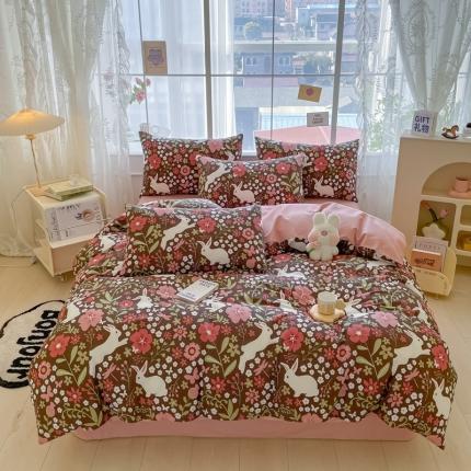 91家纺网 家纺一手货源 找家纺 （总）柠馨 2023新款13376复古系列全棉四件套（硬包）