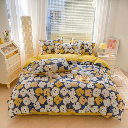 91家纺网 家纺一手货源 找家纺 （总）柠馨 2023新款13376复古系列全棉四件套（硬包）