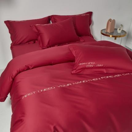 91家纺网 家纺一手货源 找家纺 （总）米奈 2024年新款长绒棉刺绣四件套-莱恩