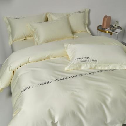 91家纺网 家纺一手货源 找家纺 （总）米奈 2024年新款长绒棉刺绣四件套-莱恩