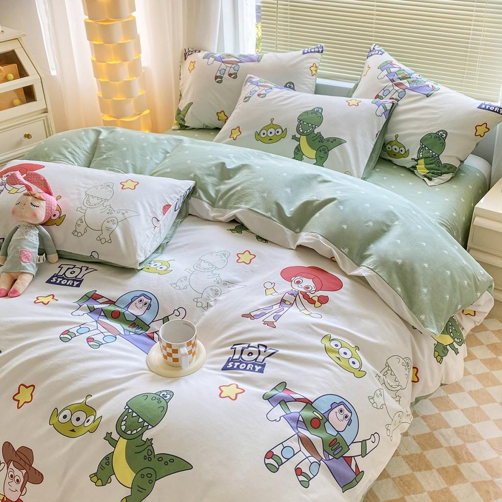 91家纺网 家纺一手货源 找家纺 柠馨 2023新款13376复古系列全棉四件套（硬包）玩具总动员