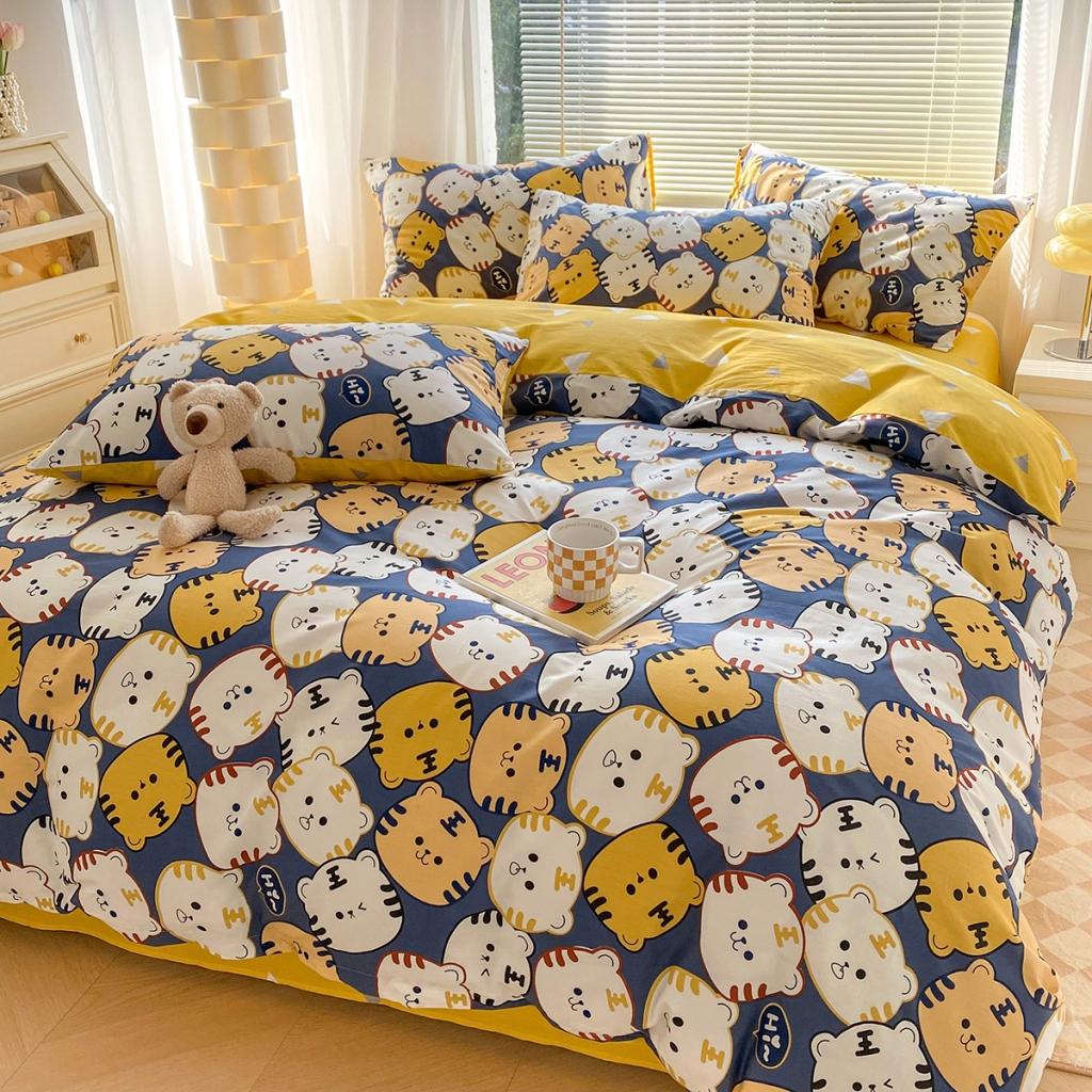 91家纺网 家纺一手货源 找家纺 柠馨 2023新款13376复古系列全棉四件套（硬包）萌萌泰哥