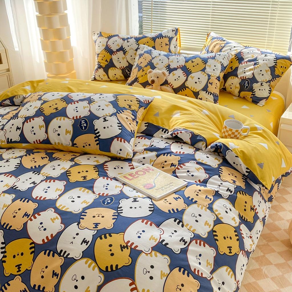 91家纺网 家纺一手货源 找家纺 柠馨 2023新款13376复古系列全棉四件套（硬包）萌萌泰哥