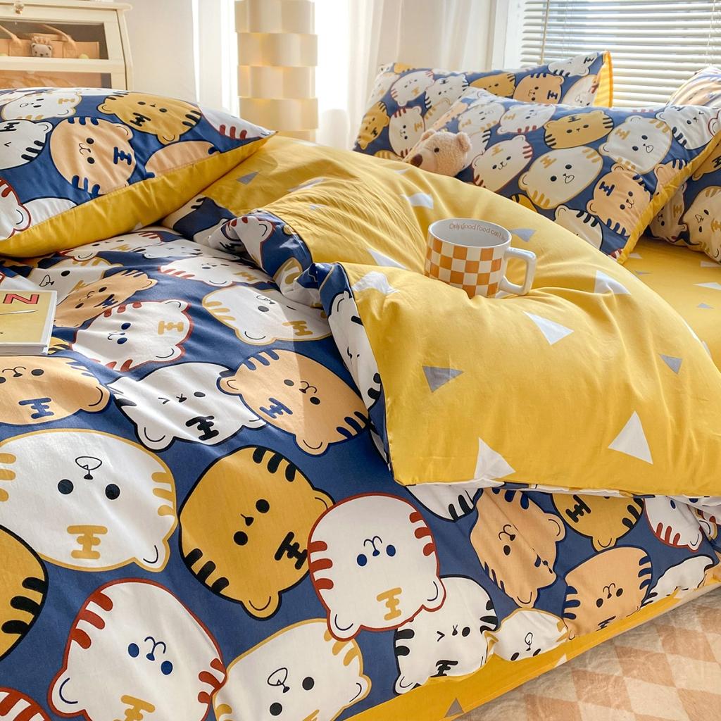 91家纺网 家纺一手货源 找家纺 柠馨 2023新款13376复古系列全棉四件套（硬包）萌萌泰哥