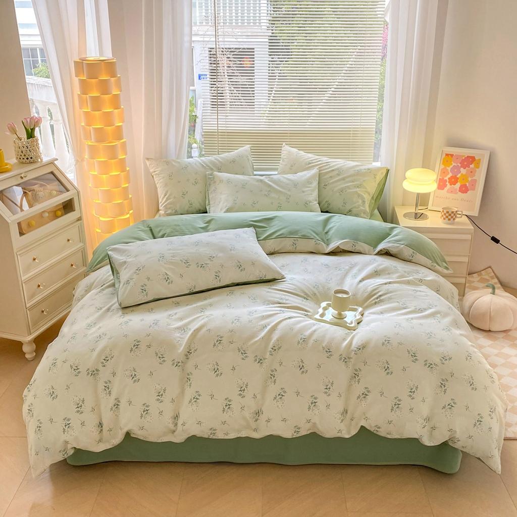 91家纺网 家纺一手货源 找家纺 柠馨 2023新款13376复古系列全棉四件套（硬包）妃子笑米