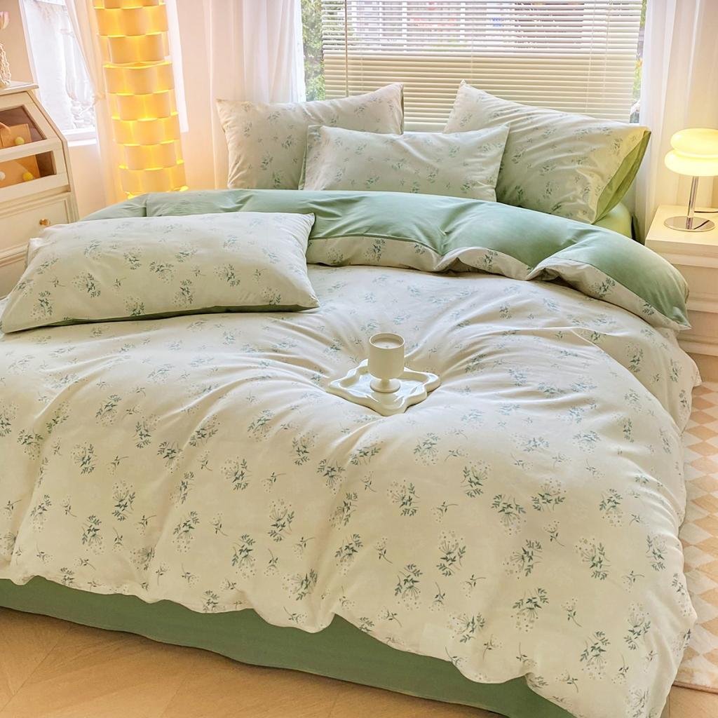 91家纺网 家纺一手货源 找家纺 柠馨 2023新款13376复古系列全棉四件套（硬包）妃子笑米