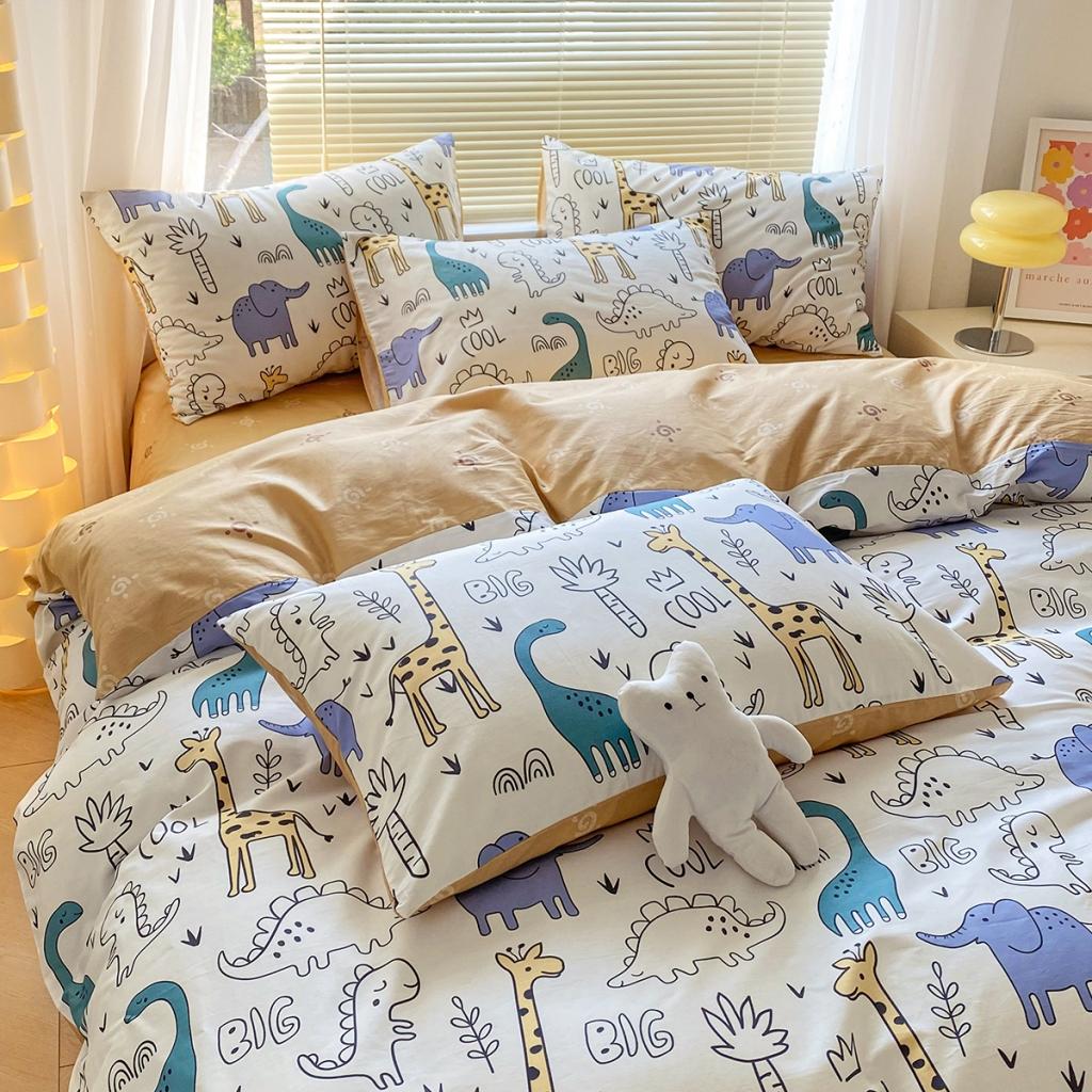 91家纺网 家纺一手货源 找家纺 柠馨 2023新款13376复古系列全棉四件套（硬包）动物派对