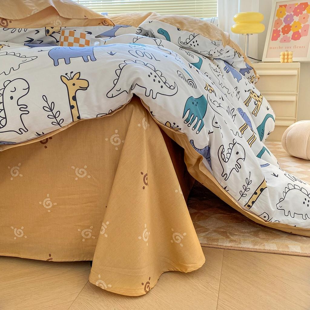 91家纺网 家纺一手货源 找家纺 柠馨 2023新款13376复古系列全棉四件套（硬包）动物派对