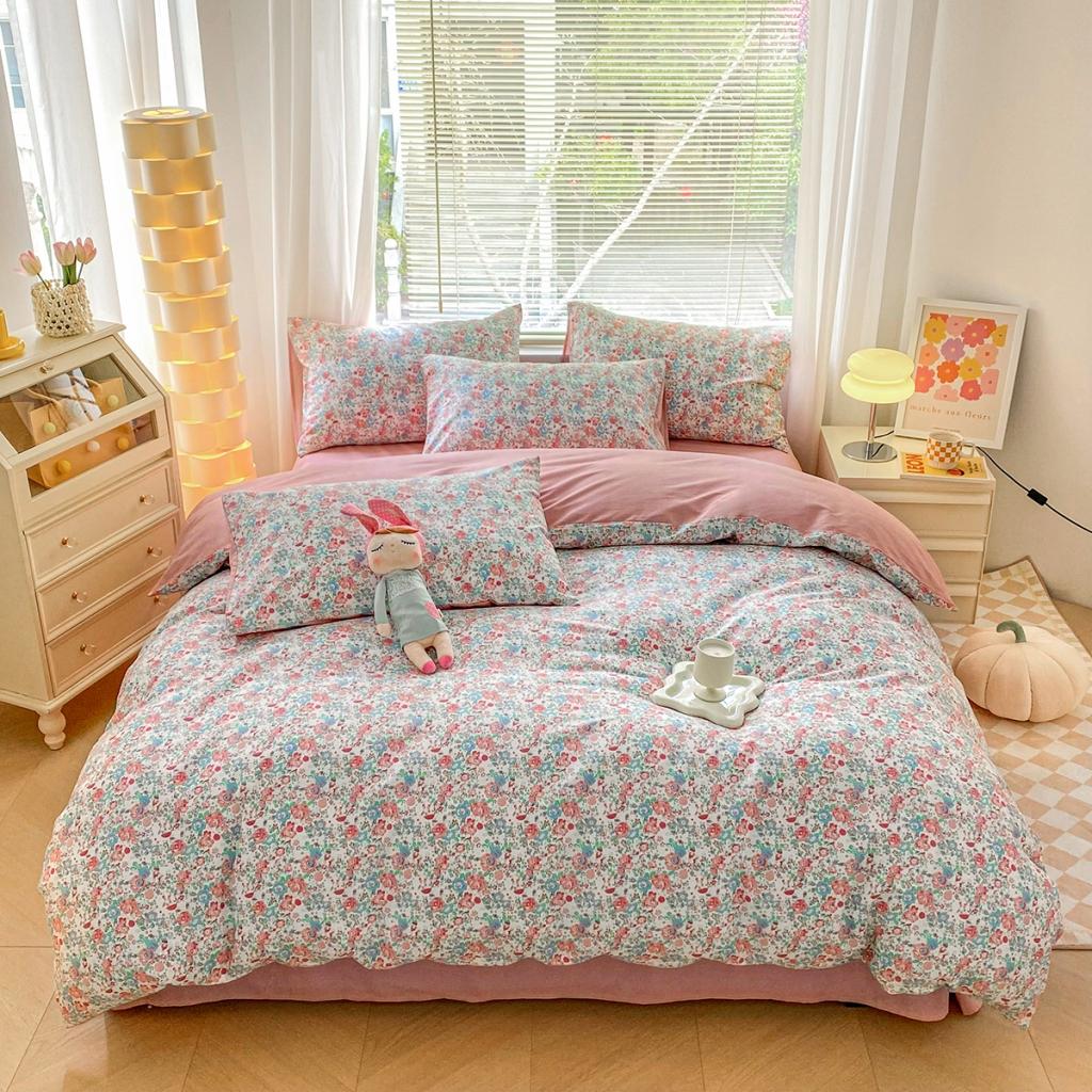 91家纺网 家纺一手货源 找家纺 柠馨 2023新款13376复古系列全棉四件套（硬包）花花世界