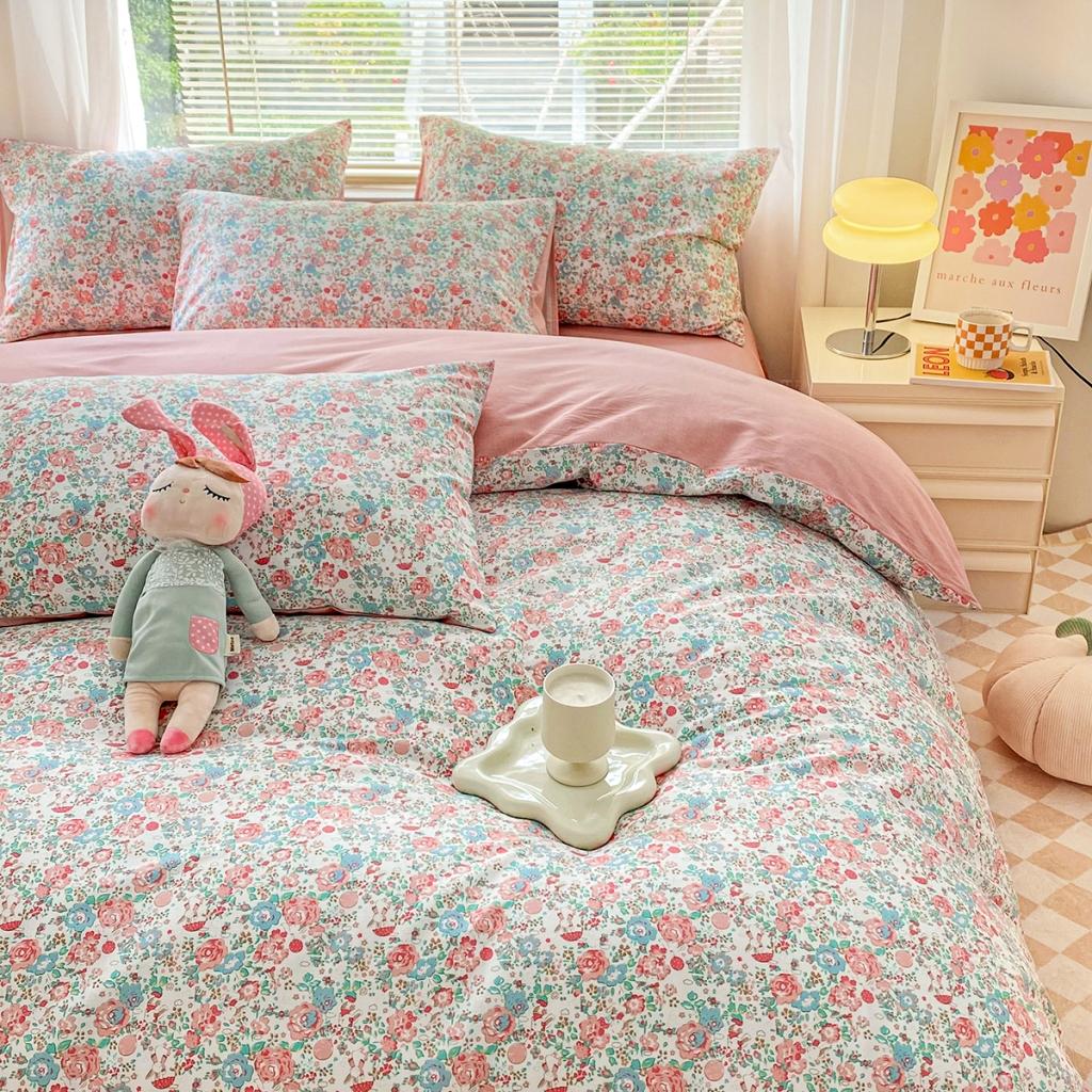 91家纺网 家纺一手货源 找家纺 柠馨 2023新款13376复古系列全棉四件套（硬包）花花世界