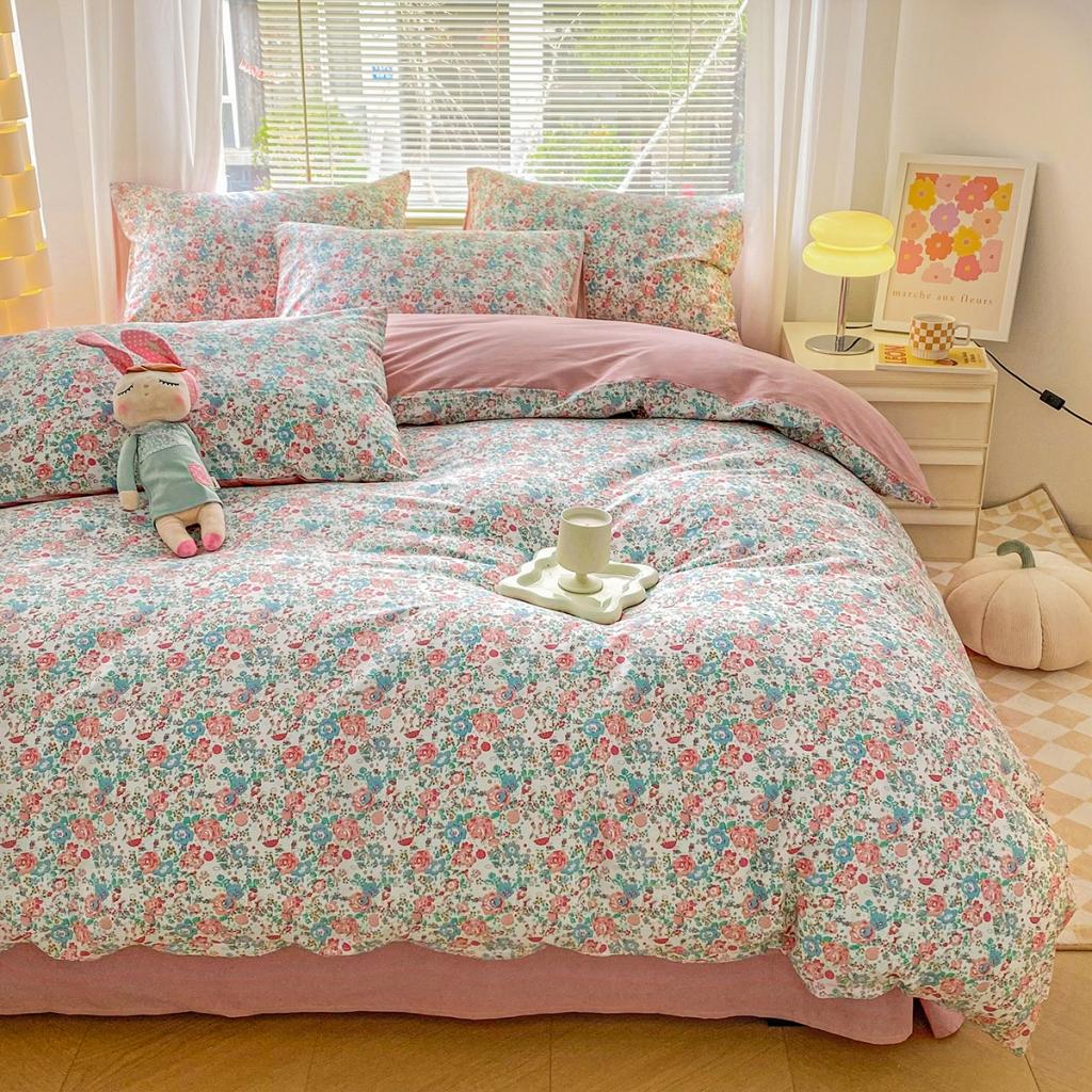 91家纺网 家纺一手货源 找家纺 柠馨 2023新款13376复古系列全棉四件套（硬包）花花世界