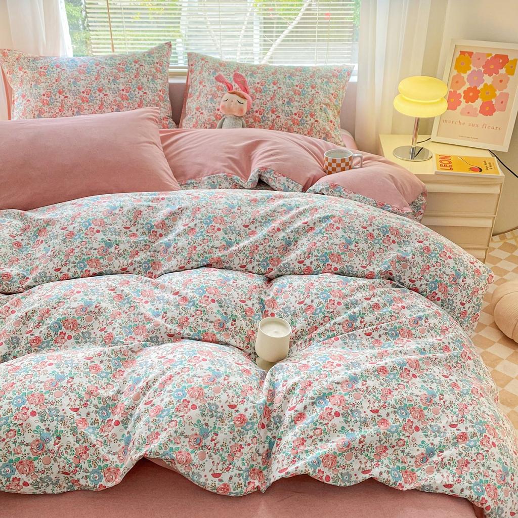 91家纺网 家纺一手货源 找家纺 柠馨 2023新款13376复古系列全棉四件套（硬包）花花世界