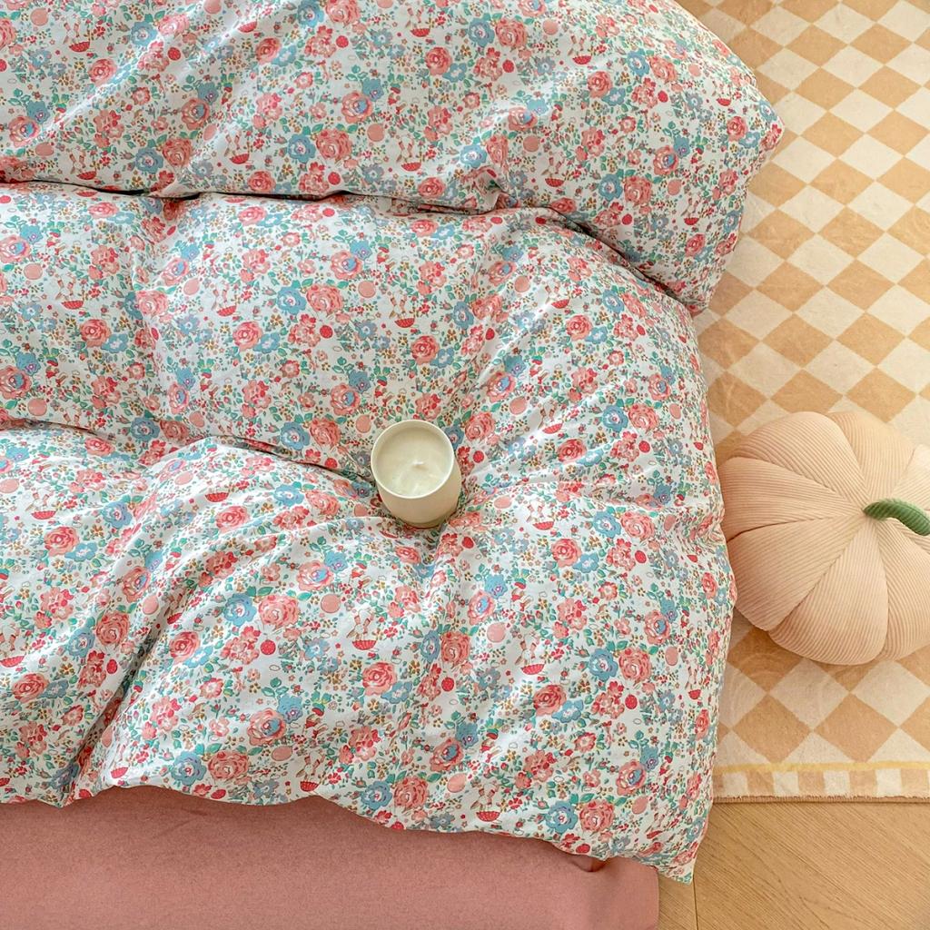 91家纺网 家纺一手货源 找家纺 柠馨 2023新款13376复古系列全棉四件套（硬包）花花世界