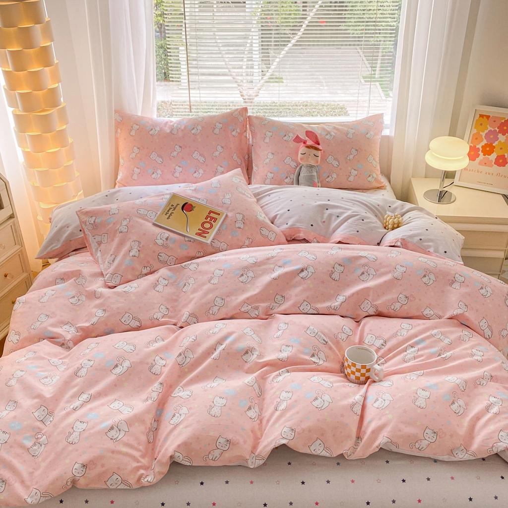 91家纺网 家纺一手货源 找家纺 柠馨 2023新款13376复古系列全棉四件套（硬包）微笑咪咪