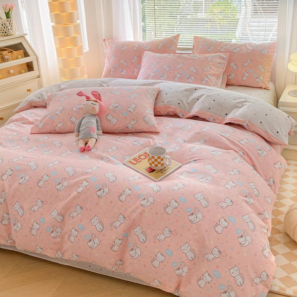 91家纺网 家纺一手货源 找家纺 柠馨 2023新款13376复古系列全棉四件套（硬包）微笑咪咪