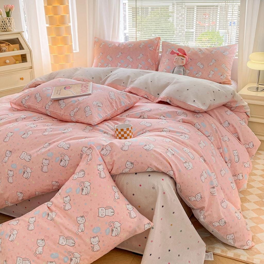 91家纺网 家纺一手货源 找家纺 柠馨 2023新款13376复古系列全棉四件套（硬包）微笑咪咪