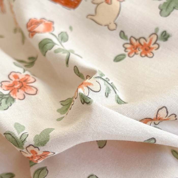 91家纺网 家纺一手货源 找家纺 柠馨 2023新款13376复古系列全棉四件套（硬包）田园兔