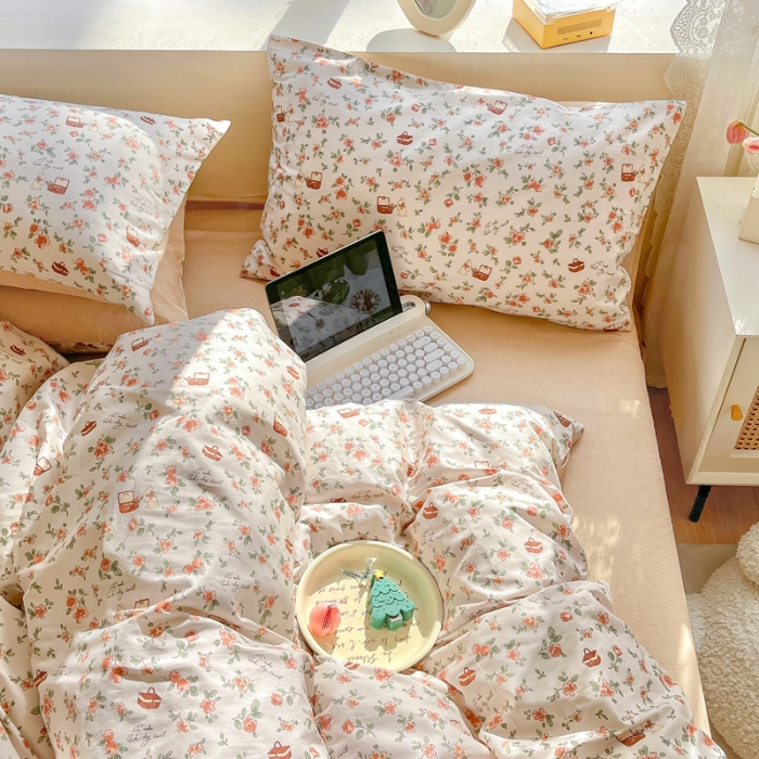 91家纺网 家纺一手货源 找家纺 柠馨 2023新款13376复古系列全棉四件套（硬包）田园兔