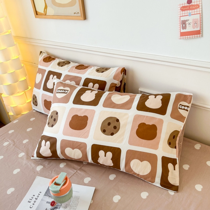 91家纺网 家纺一手货源 找家纺 柠馨 2023新款13376复古系列全棉四件套（硬包）爱心饼干