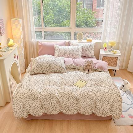 91家纺网 家纺一手货源 找家纺 柠馨 2023新款13376复古系列全棉四件套（硬包）花舞