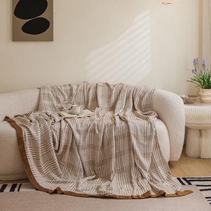 91家纺网 家纺一手货源 找家纺 雯雨家纺 2023新款竹纤维毛巾被 百灵鸟-驼色