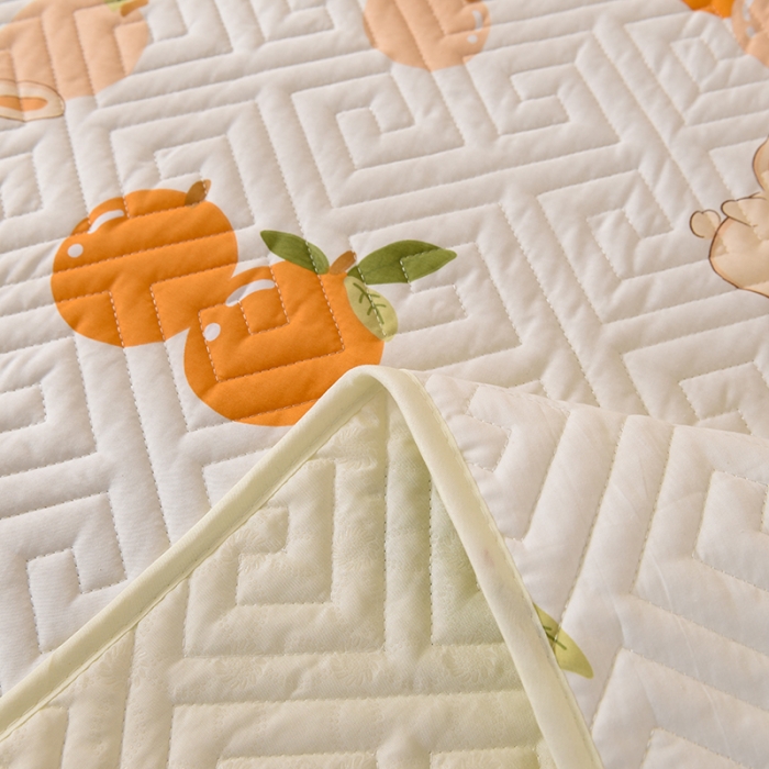 91家纺网 家纺一手货源 找家纺 美达家纺 新款全棉夹棉防滑可机洗床盖床垫全棉床垫直边软席款甜橙小兔