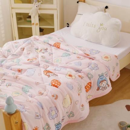 91家纺网 家纺一手货源 找家纺 （总）23年新款儿童卡通凉感丝夏被婴儿空调被幼儿园夏凉被夏季薄款被子