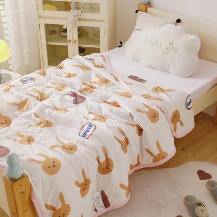 91家纺网 家纺一手货源 找家纺 （总）23年新款儿童卡通凉感丝夏被婴儿空调被幼儿园夏凉被夏季薄款被子