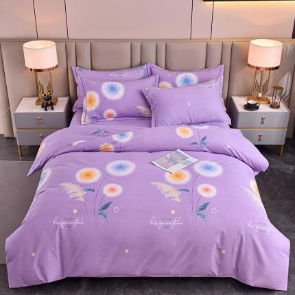 91家纺网 家纺一手货源 找家纺 橘姿 2023升级喷气全棉磨毛四件套纯棉四件套加厚直播 流行格调