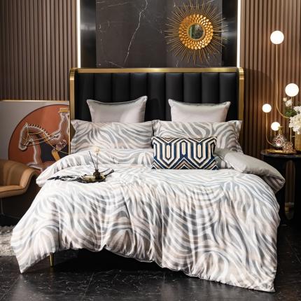 91家纺网 家纺一手货源 找家纺 （总）氧家2025新款水洗天丝轻奢风印花四件套